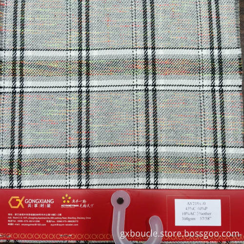 Boucle woolen fashion Plaid design fabric